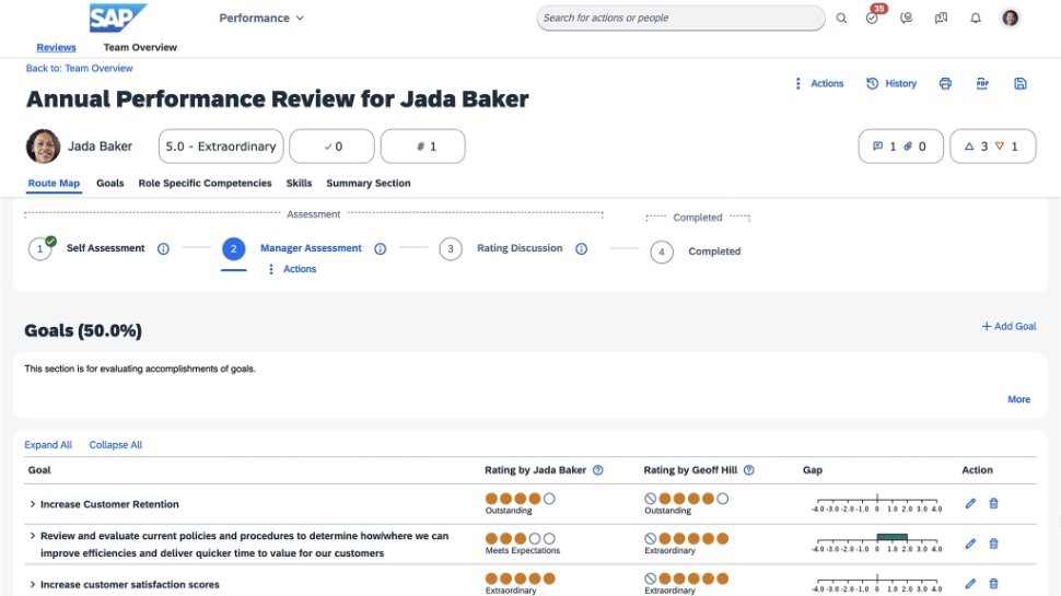 Systemansicht einer Leistungsbewertung mittels Performance Form